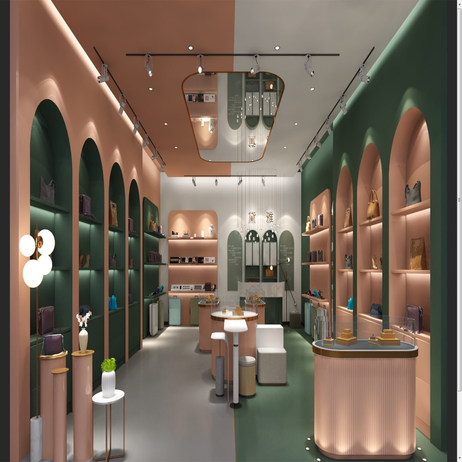 杭州饰品装修设计效果图室内装饰施工全包公司眼镜公装公共空间设计
