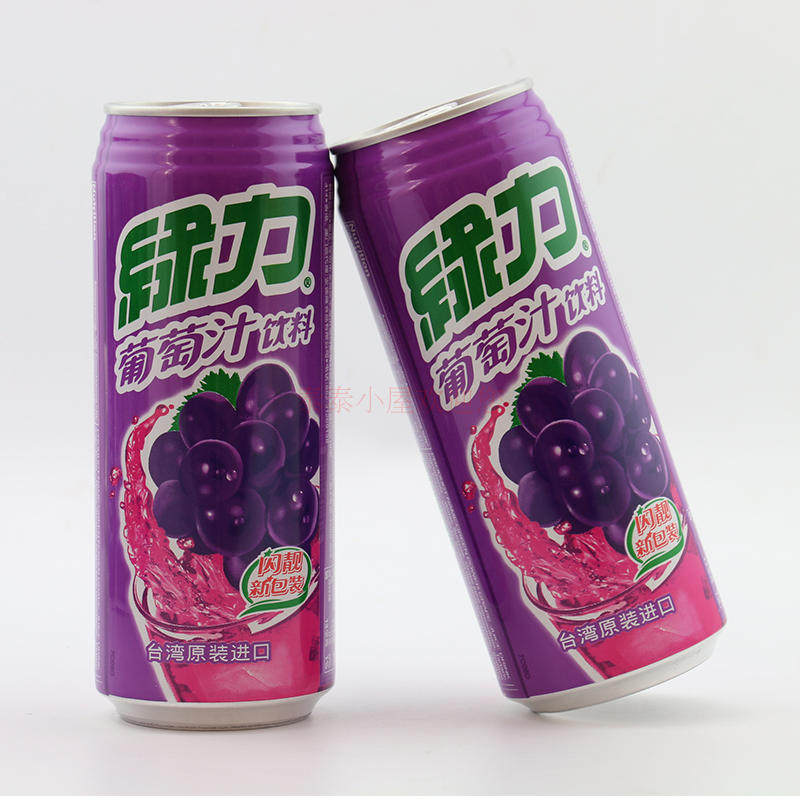 台湾进口饮料 绿力葡萄汁480ml*5罐 水果味果汁饮品包邮