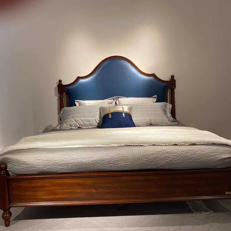 家博专区威灵顿美式床实木床现代轻奢真皮沙发家具实木床