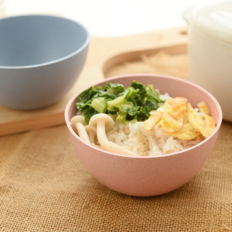 环保小麦秸秆米饭碗儿童吃饭面碗 创意家用餐具学生小汤碗沙拉碗