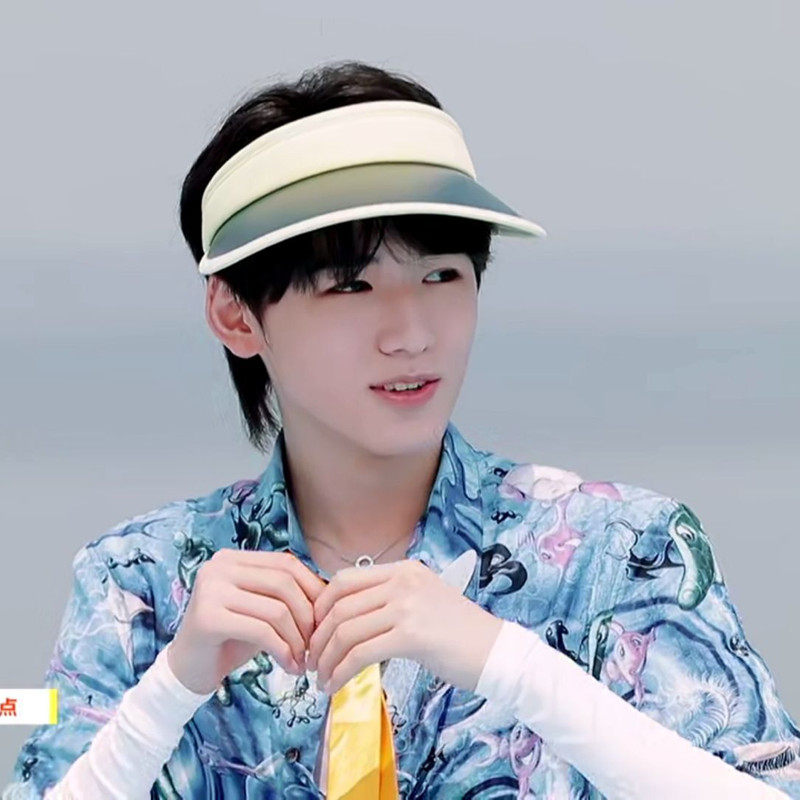 时代少年团宋亚轩同款遮阳帽韩国uv防紫外线空顶帽子