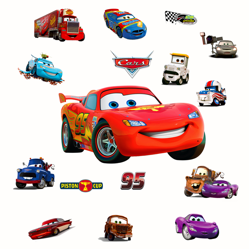 卡通赛车汽车总动员墙贴闪电麦昆动画墙贴