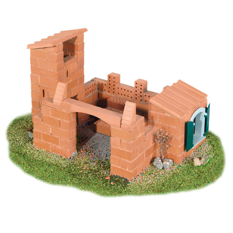 teifoc泥瓦匠盖房子玩具仿真水泥砖建筑模型diy手工制作小屋别墅