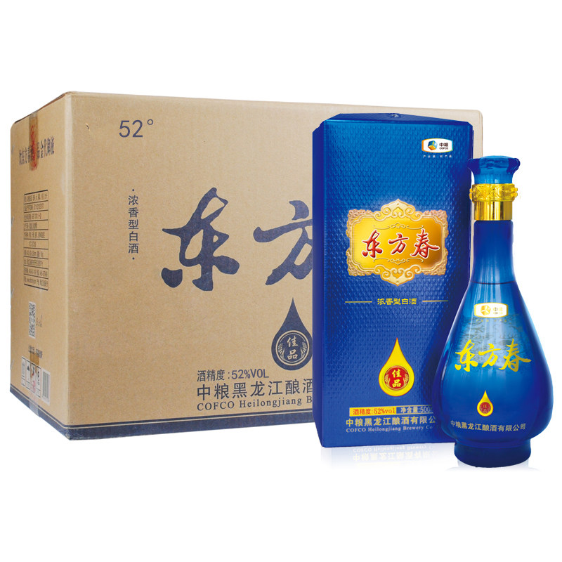 中粮白酒东方春佳品42度52度高度蓝色瓶浓香型白酒