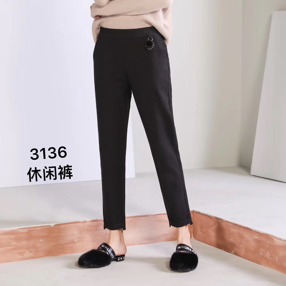 小脚哈伦裤高腰休闲裤梅鸿加厚毛呢 q3136 冬新款正品 2018 酷朵女裤