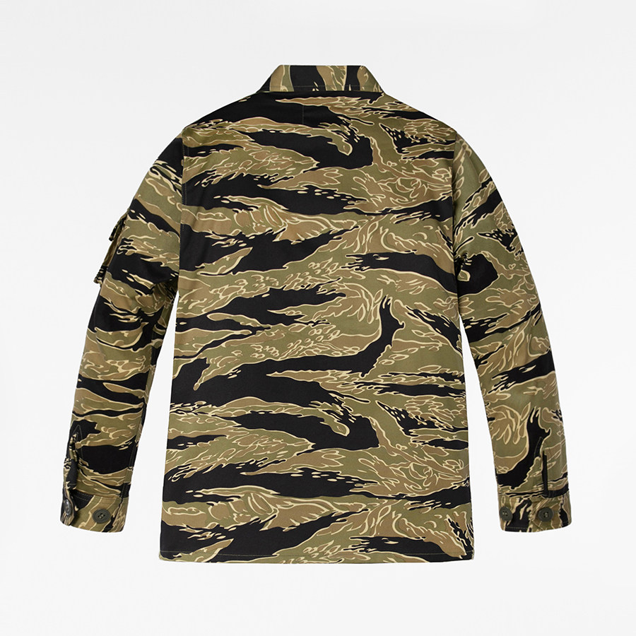 捭和bai-hedenim军事复刻越战ads金虎虎纹迷彩夹克