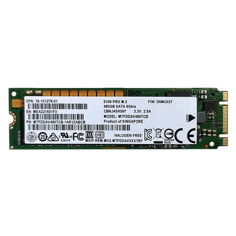 镁光5100pro 480g m.2 sata ngff 2280 笔记本ssd 电脑固态硬盘