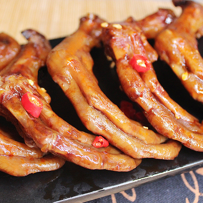 一粒香辣鸭掌10个衢州特产卤味鸭爪鸭肉零食鸭肉零食