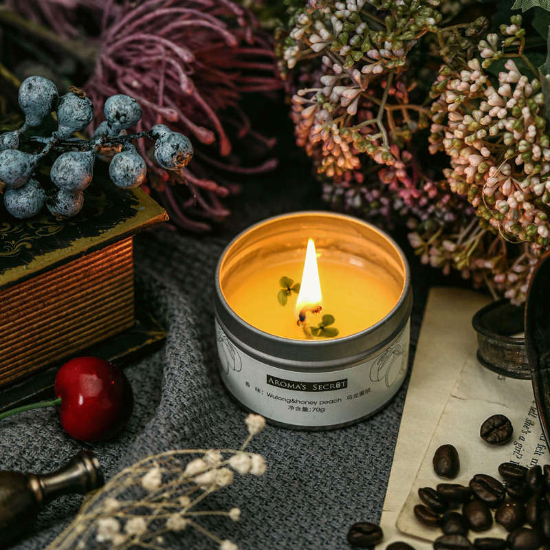 香草椰奶果香蜡烛旅行行装卧室书房创意情侣香薰蜡烛