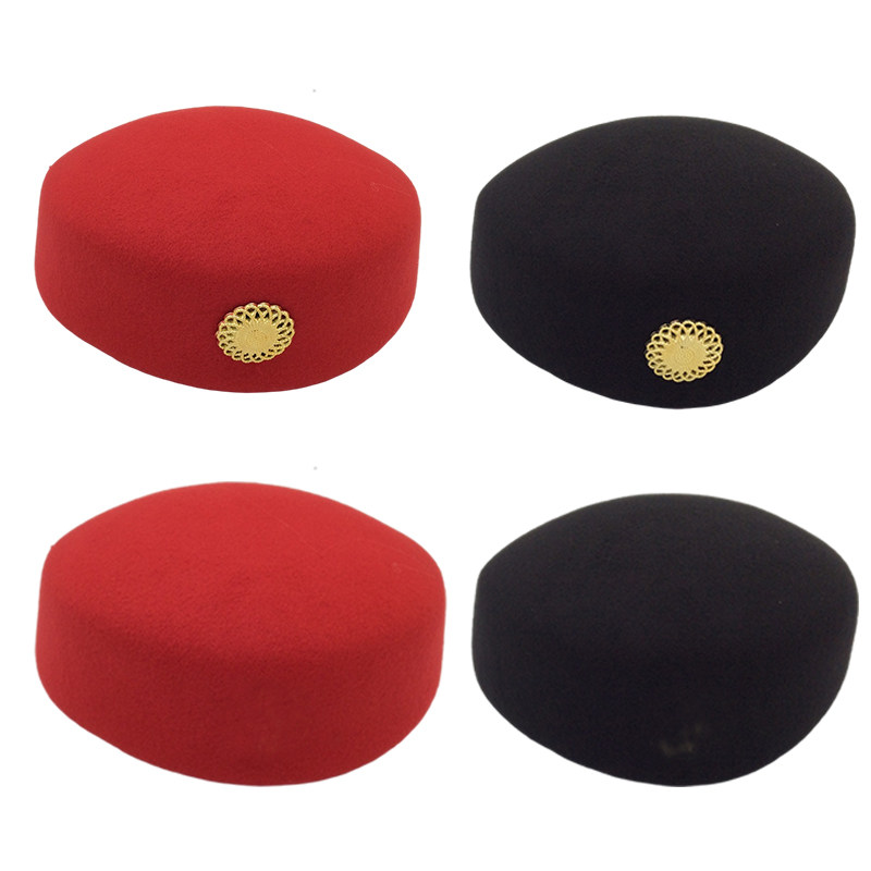 乐队贝雷帽现代舞军乐舞仪仗队用军鼓帽演出毛呢鼓号帽子空姐帽