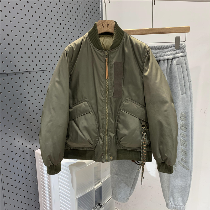 GRY冬2021新款棒球领羽绒服男日系工装潮流百搭保暖防风休闲外套