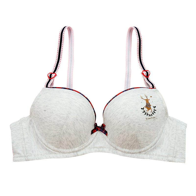 美兰朵棉质少女内衣高中生薄款软钢钢圈聚拢定型文胸