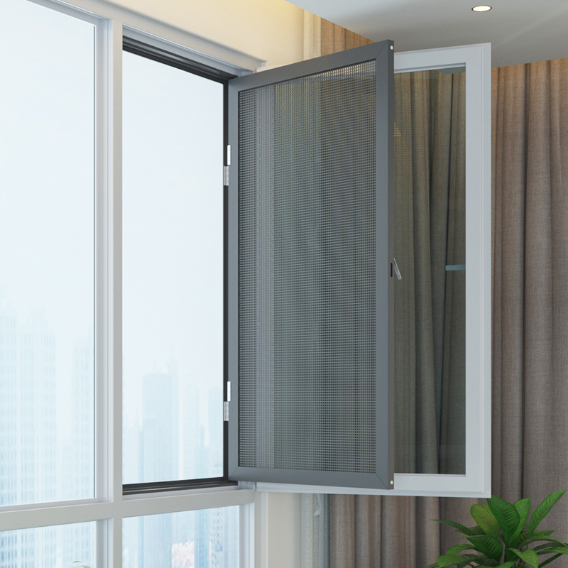 纱窗开窗网自专用铝合金高透金刚砂防蚊内倒防盗纱窗
