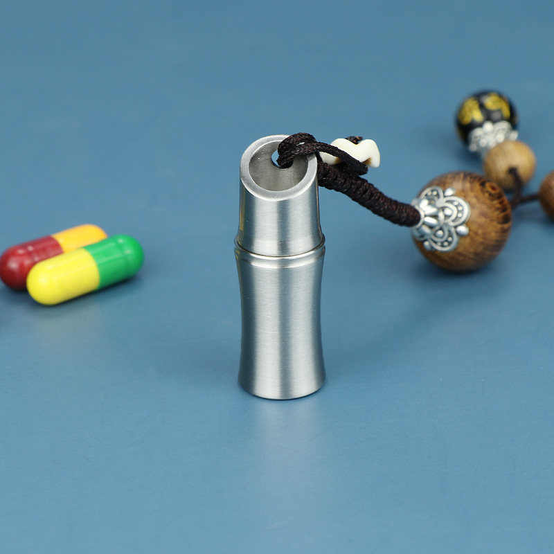 不锈钢迷你药盒速效救心吊坠随身便携防水收纳药盒