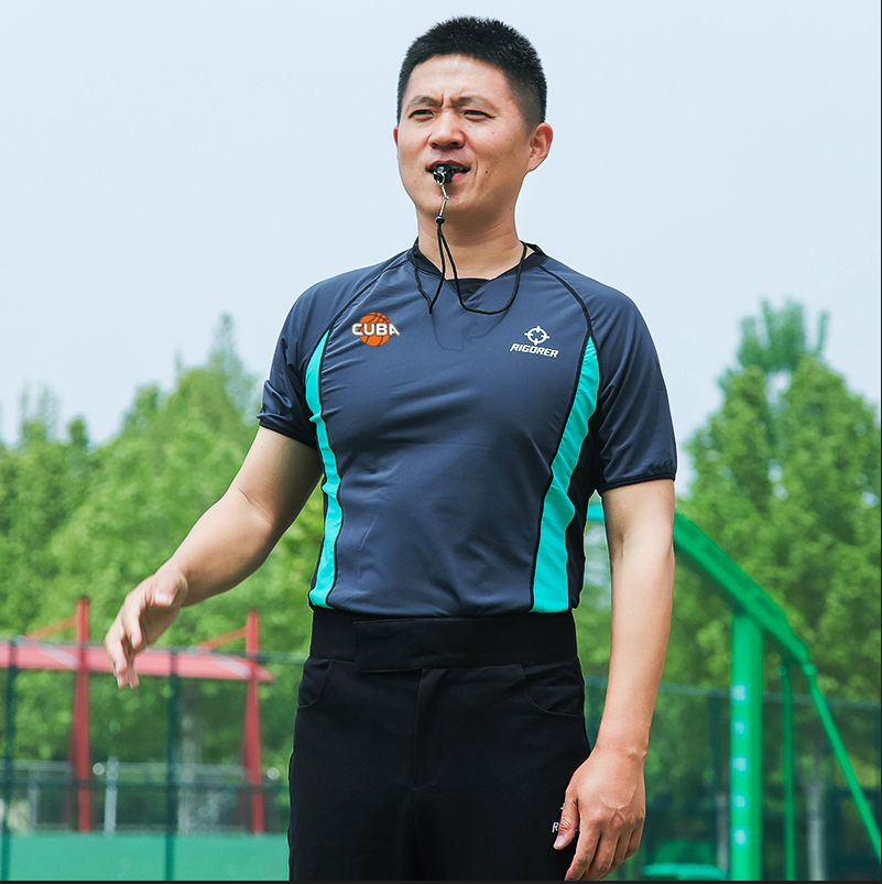 准者cuba赞助篮球裁判服大码透气吸汗短袖运动运动t恤