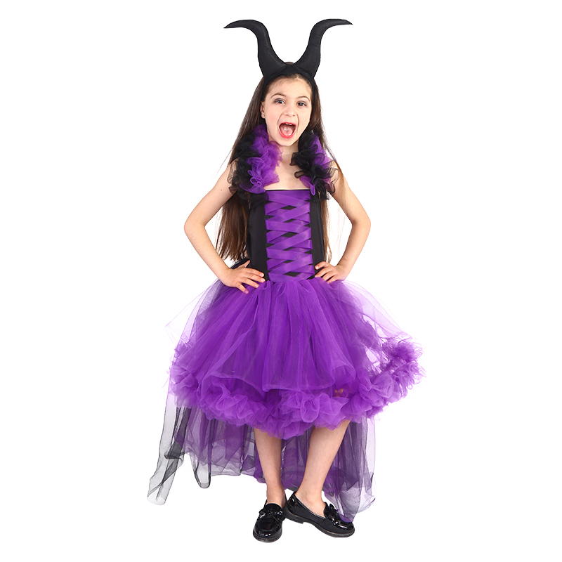 万圣节儿童服装沉睡魔咒公主化妆舞会礼服小魔女角色儿童演出服