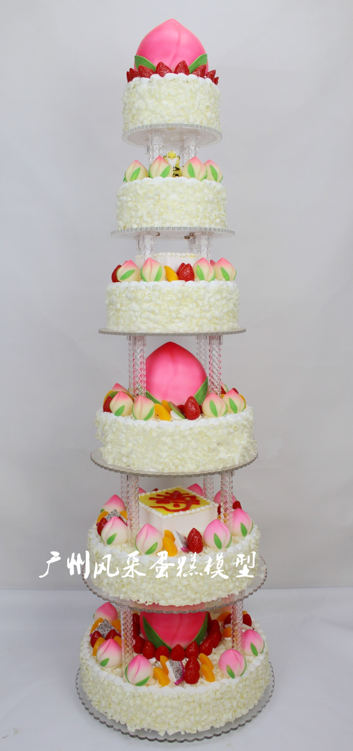 蛋糕模型多层祝寿新款6层大寿寿桃贺寿生日蛋糕仿真水果