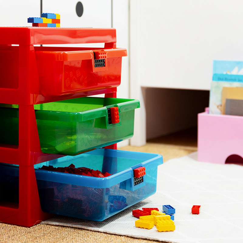 乐高积木桌room抽屉款3层收纳盒带乐高底板可拼搭儿童收纳玩具