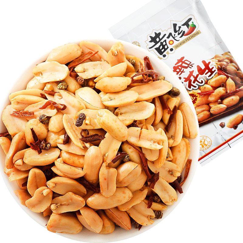 黄飞红麻辣花生210g*5袋黄飞鸿麻辣花生酒鬼花生米下酒菜小包零食