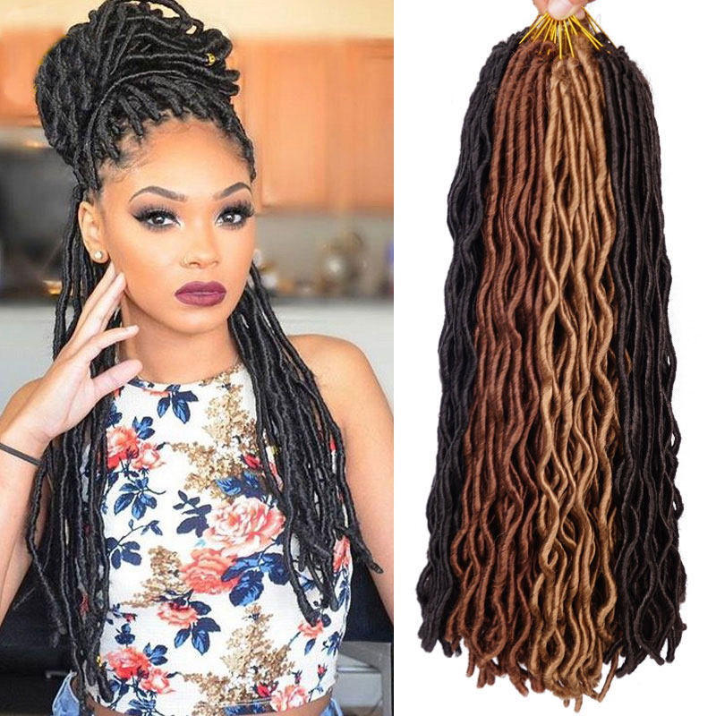 非洲脏辫假发雷鬼fauxlocscrochethairdreadlockgoddess马尾