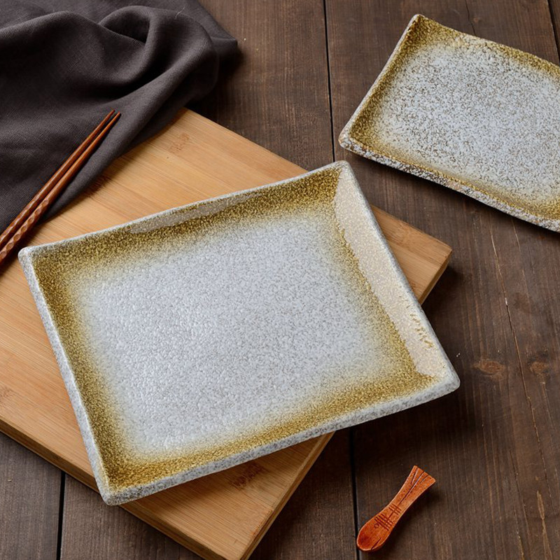 陶瓷盘子火锅餐具菜盘子日式磨砂长方寿司平盘酒店饭店餐厅 - 海之陶