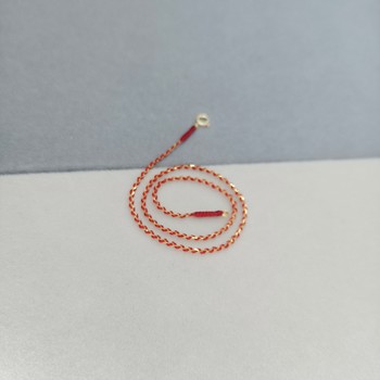 Customized 18k pure gold super flash red rope anklet bracelet ຂະຫນາດ 1.5mm ຄົນອັບເດດ: ຂອງຂວັນງ່າຍດາຍສີແດງຊ້ໍາ