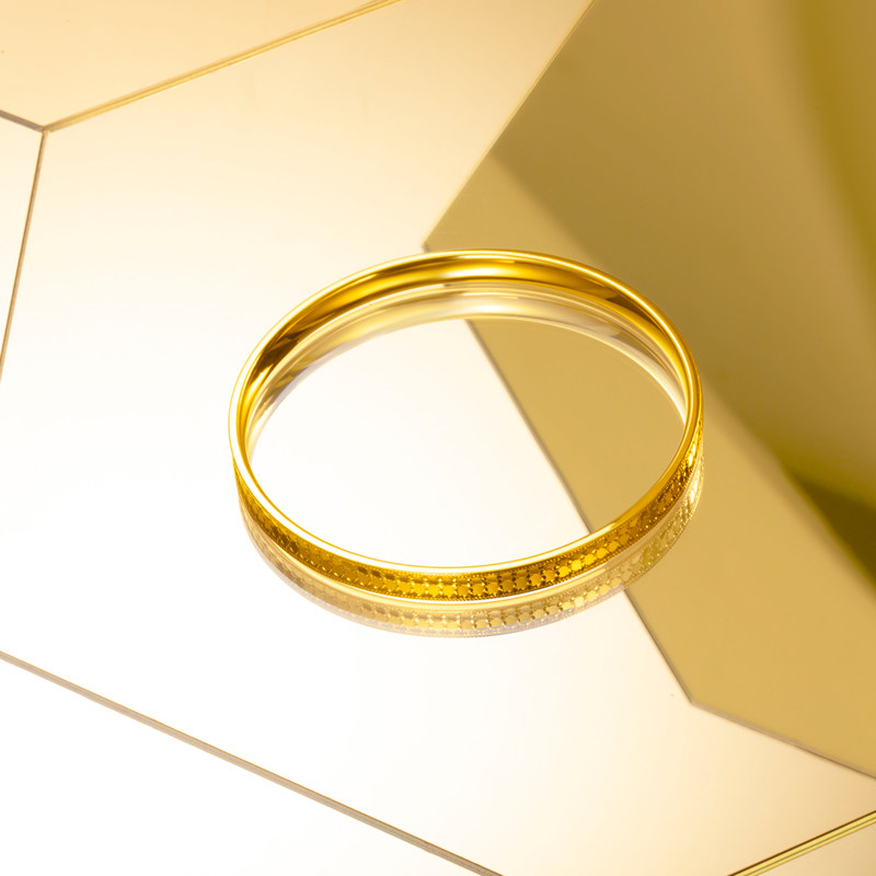 高光潮宏基手饰金女镜面金镜面5g足金黄金手镯手饰