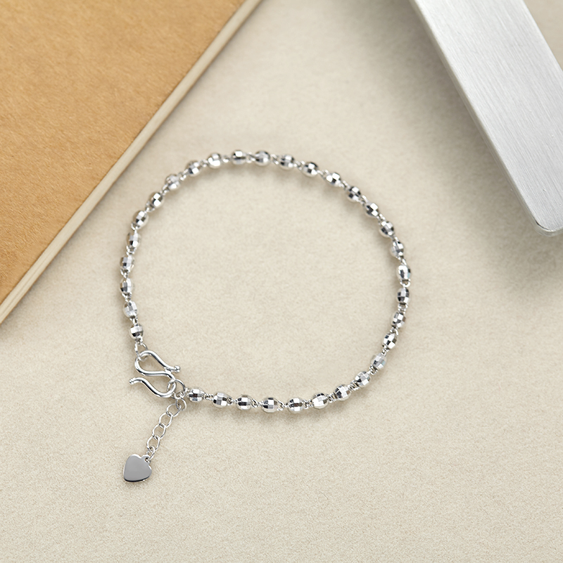 潮宏基 清影 铂金手链pt950手绳白金手链手饰女 工费200