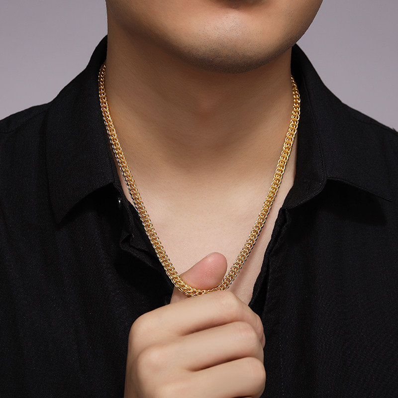 潮宏基鎏金风尚足金项链黄金雅痞泰国大金链男士礼物计价