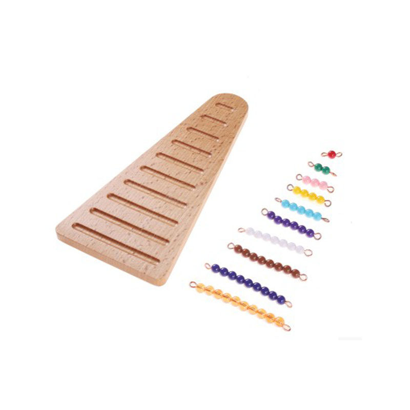 蒙台梭利教具彩色串珠整理盒蒙氏数学幼儿园区域材料金宝贝早教