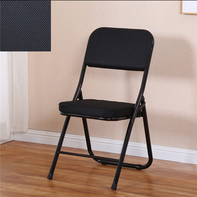 新款网布折叠电镀皮革背椅办公椅餐椅职员培训折叠椅