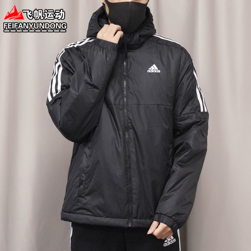 adidas阿迪达斯男装2020冬季新款运动休闲外套防风连帽运动棉衣