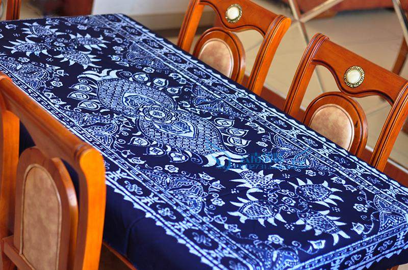 蜡染桌布云南台布扎染棉麻加厚布艺精品苗族苗族蜡染