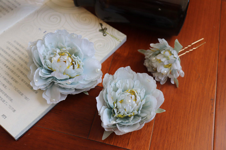 汉服绢花发夹古装唐风国风新娘头饰古风花朵发饰