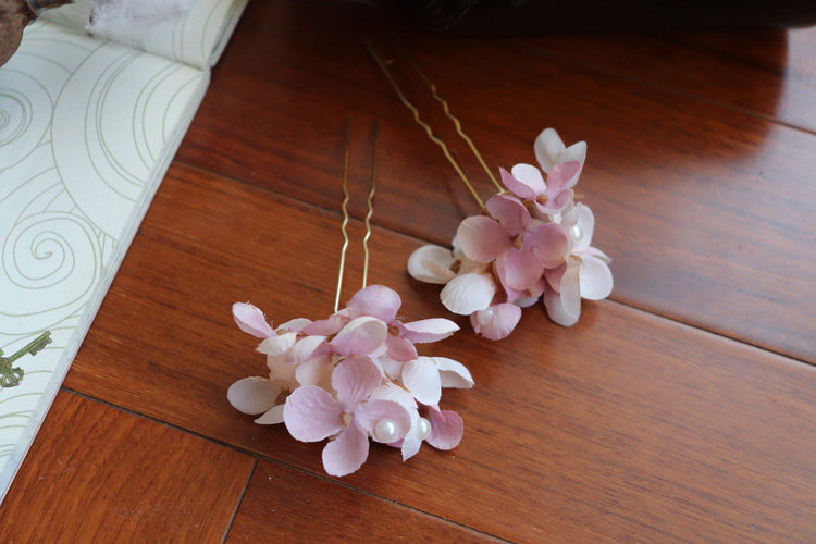 汉服绢花发夹珍珠发簪子发饰古装新娘花朵头饰古风拍照影楼写真