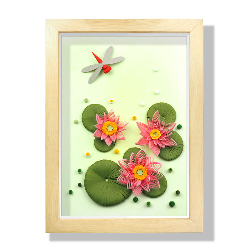 荷花手韵衍纸花之夏季材料创意diy手工折纸手工创意粘贴类