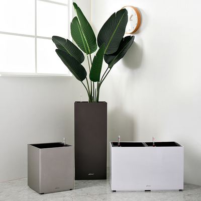 北欧花盆落地简约客厅方形深高盆塑料懒人自吸水长方形花盆长条型