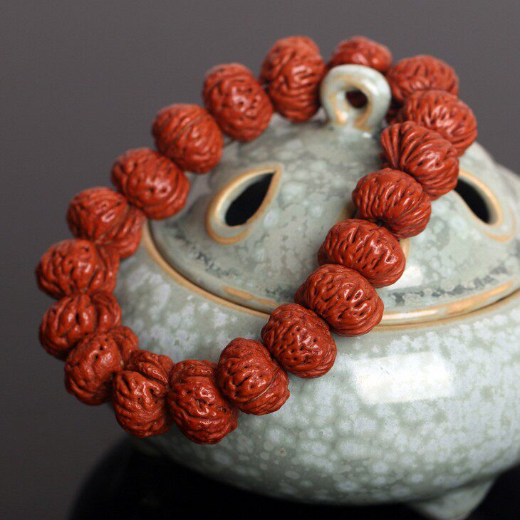 桃核精品蟠桃手串天然矮桩仙桃菩提手链深纹佛珠