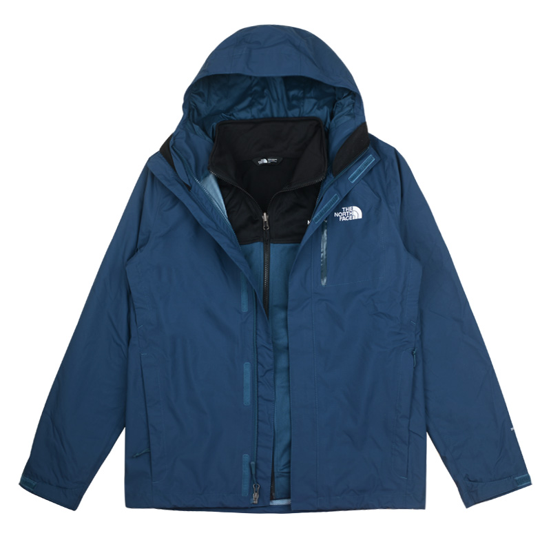 the north face北面男保暖防风外套抓绒内胆三合一冲锋衣美国正品