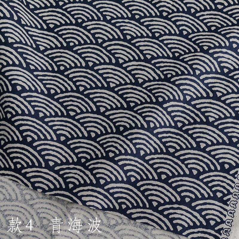 日本和风印花布 禅意纹样拼布服装茶席布艺手工diy祥云纹布料 - 赏味