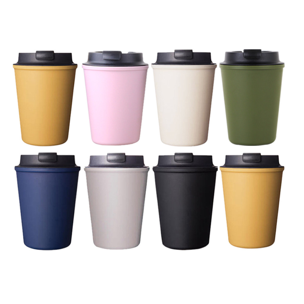 简约水杯350ml 日本rivers便携随行杯咖啡杯防烫杯子塑料有盖日式