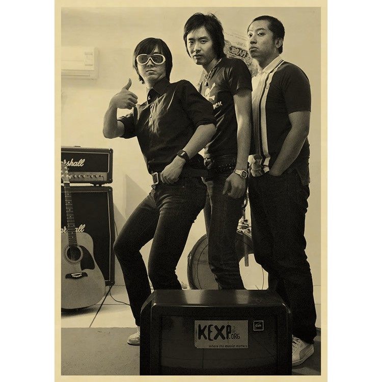 新裤子裤子乐队海报牛皮纸复古装饰画摇滚音乐画报寝室现代装饰画