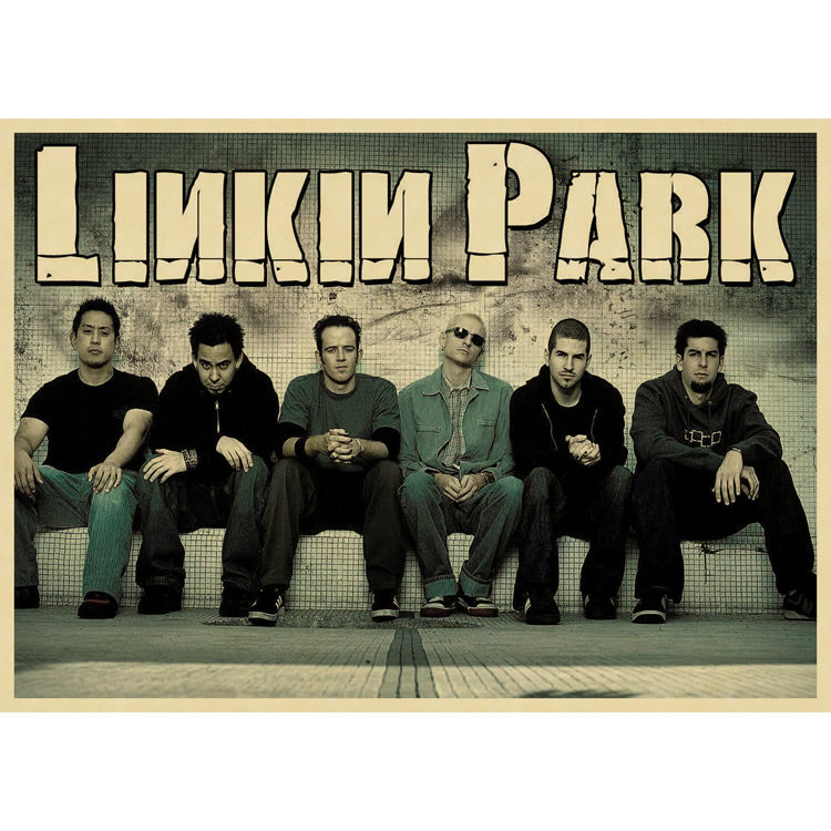 park 摇滚乐队画报音乐无框画 linkin 饰画 林肯公园海报 牛皮纸装