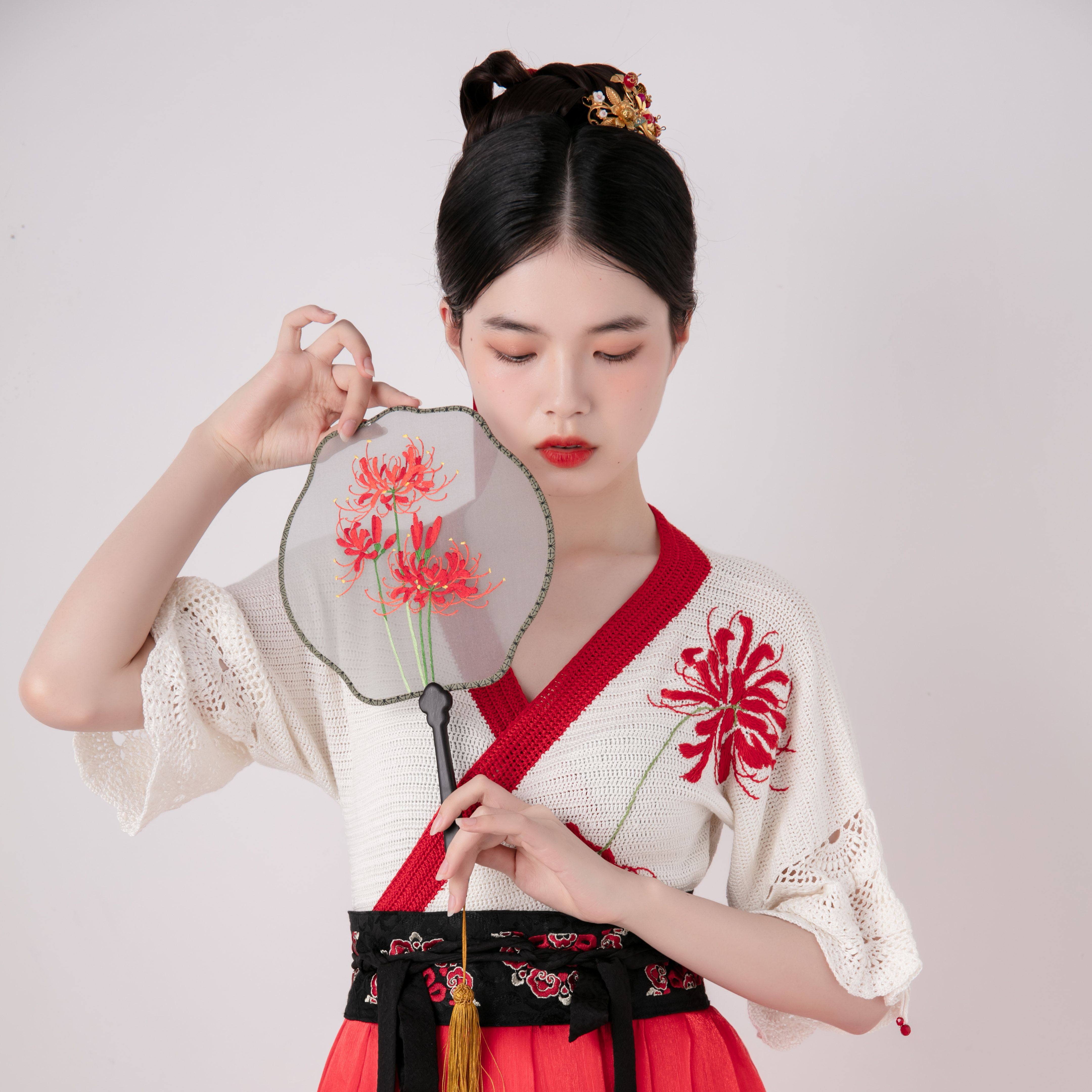 团钩系列手工编织汉服钩针材料手编勾针蕾丝毛线