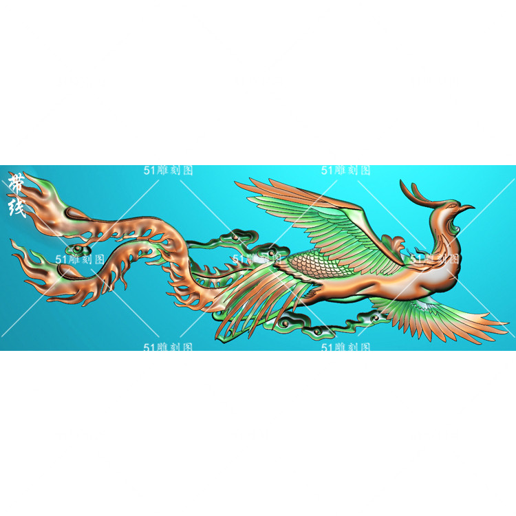 精雕jdp灰度bmp浮雕凤凰凤凰木木雕石雕df-009木雕