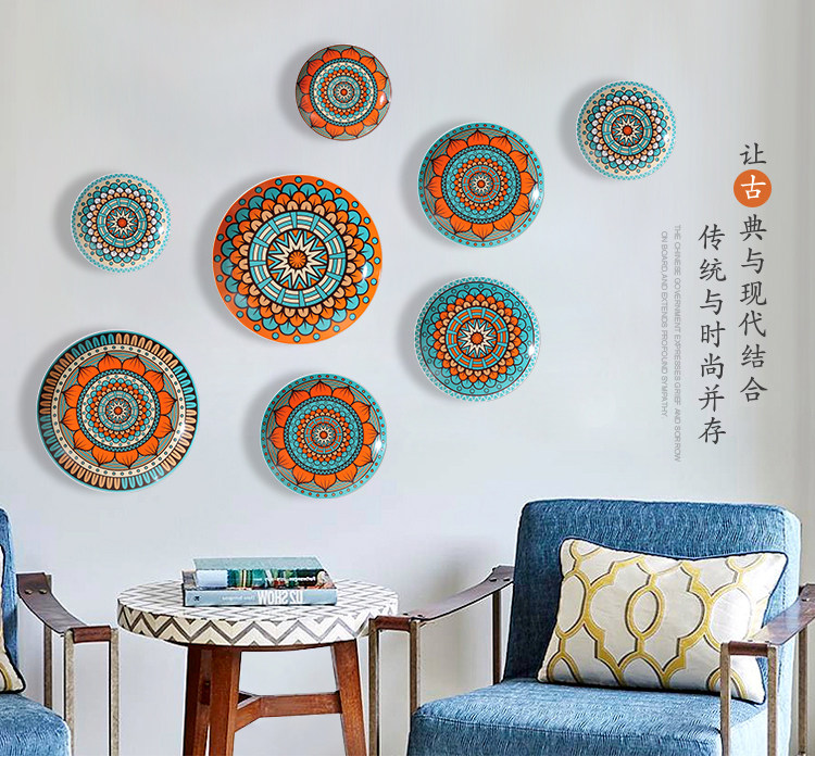 欧式欧式美美式餐厅盘子墙挂盘装饰艺术挂盘酒店装饰坐盘
