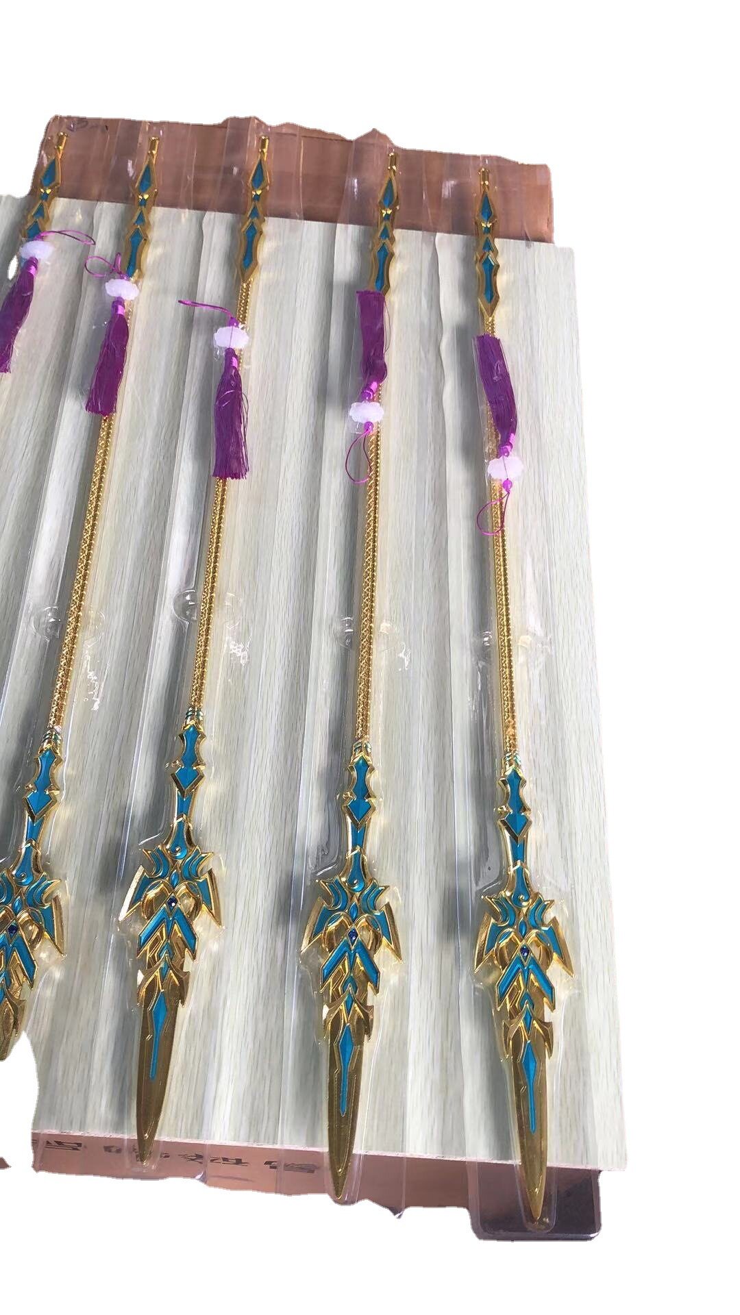 蓝银霸王枪1米45大号斗罗大陆合金模型玩具摆件金枪色唐三海神叉