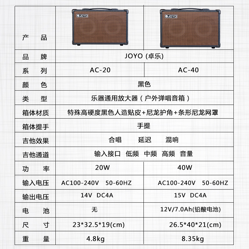 joyo卓乐ac40卓越电箱民谣木吉他便携充电户外弹唱卖唱音箱音响