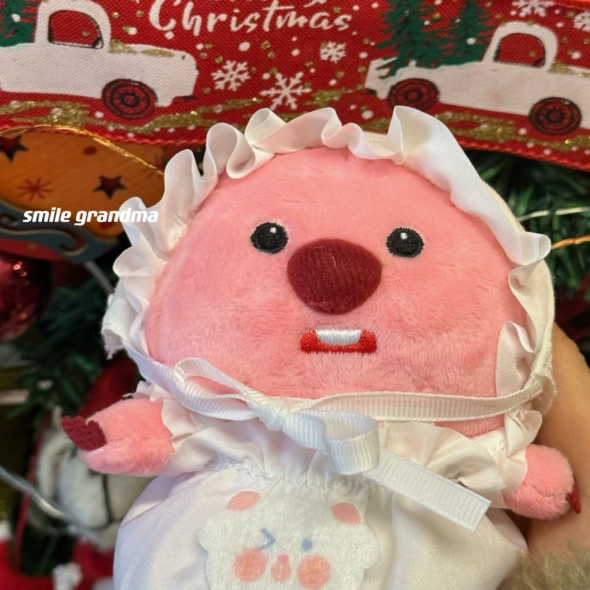 韩国loopy可爱爱小海狸公仔粉色露比搞怪变装毛绒