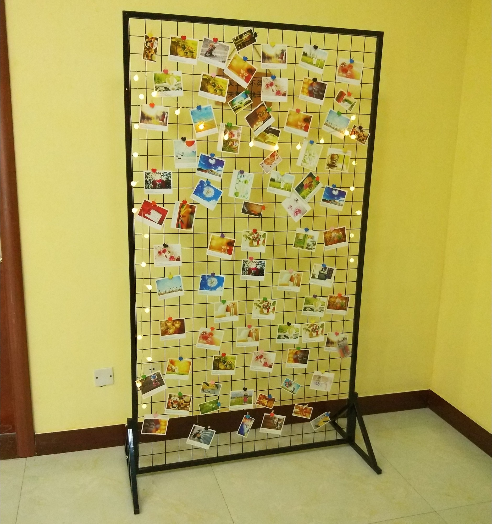 移动立式展示架落地铁丝铁丝网网格幼儿园作品架免饰品架